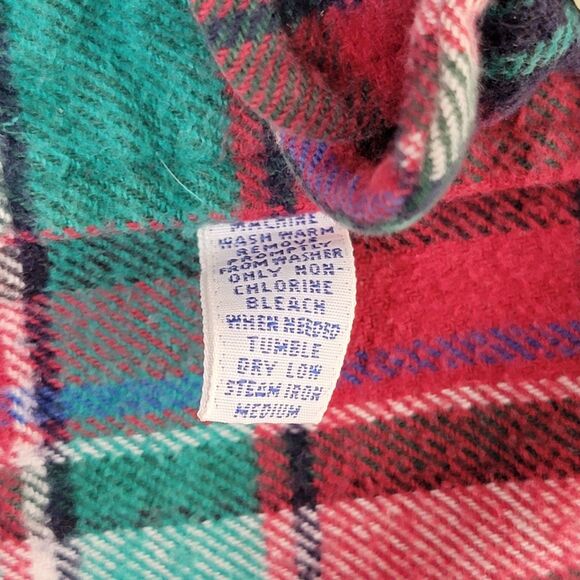VTG Ralph Lauren Flannel Shirt Men's Large Red Green Plaid Button Down Outdoors - Picture 5 of 7